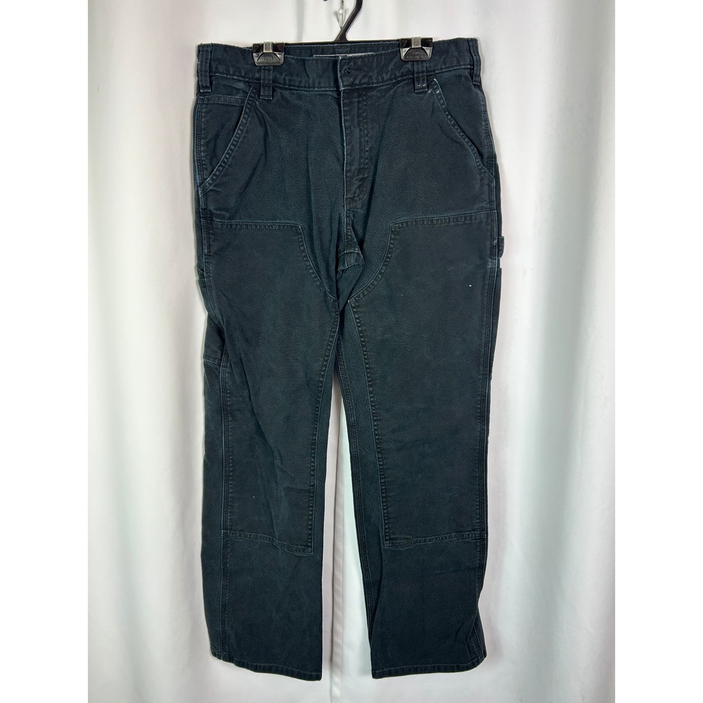 Carhartt Relaxed Fit Black Solid Double Front Utility Work Carpenter Pants 32x32
